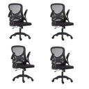 Ver imagem 1 de Kit com 4 Cadeira Escritório Diretor Office Columbus com Tela Mesh Preto Rivatti