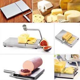 Cortador e Fatiador de Queijos com Bandeja em Inox Fio Manual Multifuncional para Frutas Frios Legum - 3