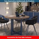 Ver imagem 2 de Mesa de Reunião Redonda P25 Pandin 110 Cm (largura) Tampo Mdp Walnut Pé Aço Tubular Azul Del Rey