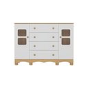 Ver imagem 6 de Cômoda Infantil 125cm 2 Portas com Vidro e 4 Gavetas Luna Multimóveis Mp4415 Madeirado/branco