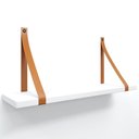 Ver imagem 1 de Prateleira em MDF Branco 50x15cm com Alça Caramelo