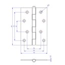 Ver imagem 2 de Kit 12 Dobradiça Preta Porta / Janela Pino Solto Real 4"