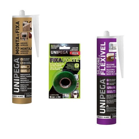 Kit Instalação Rodapé Cola Fita Acabamento Pvc