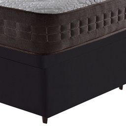 Cama Box Solteiro King Baú Preto + Colchão Molas Ensacadas Orlando 96x203x72cm - 5