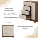 Ver imagem 6 de Comoda Sapateira 4 Gavetas 1 Porta 93 Cm 20033 Imbuia Fendi Vlr