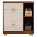 Ver imagem 2 de Comoda Sapateira 4 Gavetas 1 Porta 93 Cm 20033 Imbuia Fendi Vlr