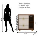 Ver imagem 7 de Comoda Sapateira 4 Gavetas 1 Porta 93 Cm 20033 Imbuia Fendi Vlr