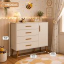 Ver imagem 4 de Quarto de Bebê Completo Isis / Berço 2 em 1, Cômoda Sapateira 100% MDF