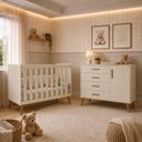 Ver imagem 1 de Quarto de Bebê Completo Isis / Berço 2 em 1, Cômoda Sapateira 100% MDF
