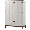 Ver imagem 1 de Armario Malibu 4 Portas e 2 Gavetas Cor Branco com Amendoa 204 Cm - 63668