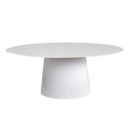 Mesa de Jantar Cone Oval 198x122 cm Laqueado Branco Personal Decor Mesa Cone Oval - 1