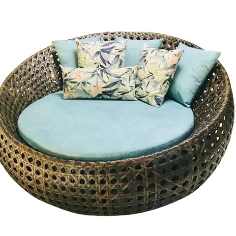 Chaise Sofá Essencial 1,50m Fibra Indiano Cor Chocolate para Área Externa, Decoração, Jardim e Pisci