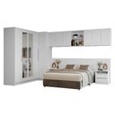 Ver imagem 2 de Quarto Completo Casal 580 Cm Guarda-roupa de Canto com Espelhos Branco Neo Madesa 02