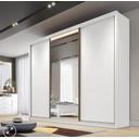 Ver imagem 1 de Guarda Roupa Casal Sollo 3 Portas com Espelho 8 Gavetas 273cm - Novo Horizonte Branco