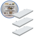 Ver imagem 2 de Kit 3 Prateleira Branca 25x10 com Suporte Flutuante Mdf Organizadora Decoração Cozinha Banheiro Sala
