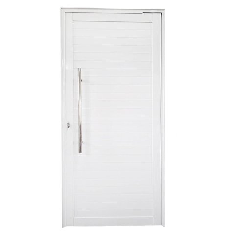 Porta Pivotante Alumínio Branco Lambril c/Puxador 100cm Veneza - Direita - 210x110