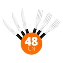 Ver imagem 1 de Jogo Facas e Garfo Preto Leme 48 Pç Aço Inox Pbag Tramontina