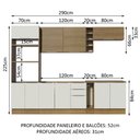 Ver imagem 3 de Cozinha Completa Madesa Stella 290001 com Armário e Balcão Rustic/Branco/Rustic Cor:Rustic/Branco/Ru