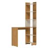 Escrivaninha com Estante Eccos Compacta Madeira Home Office Estudo - Nature com Off White - 4