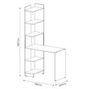 Ver imagem 5 de Escrivaninha com Estante Eccos Compacta Madeira Home Office Estudo - Nature com Off White