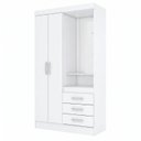 Ver imagem 2 de Guarda Roupas Juvenil / Infantil 2 Portas 3 Gavetas com Espelho Irís Branco Espresso Moveis