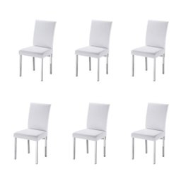 Kit 6 Cadeiras Vitória para Sala de Jantar-Assento sintético branco GAT MAGAZINE - 1