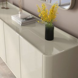 Buffet Aparador Flip 1,80 4 Portas Sala - 3 Cores:offwhite - 6