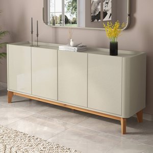 Buffet Aparador Flip 1,80 4 Portas Sala - 3 Cores:offwhite