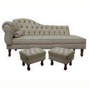 Ver imagem 1 de Divã Recamier Namoradeira C/Capitonê+ 02 Puffs-Ecotec Decor