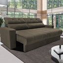 Ver imagem 1 de Sofá Retrátil e Reclinável 1,70m Clean Cama Inbox Velusoft Café