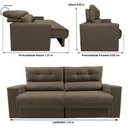 Ver imagem 3 de Sofá Retrátil e Reclinável 1,70m Clean Cama Inbox Velusoft Café