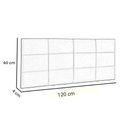 Ver imagem 3 de Painel Suspenso Cabeceira Luna 1,20m para Cama Viúva Solteirão Suede Bege - Aurora Line
