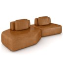 Ver imagem 1 de Sofá Ilha Modular para Sala Living Orgânico 305cm Angra K01 Couríssimo Camel - Lyam Decor