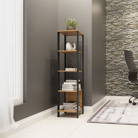 Estante Torre com 5 prateleiras 33x135cm Estilo Industrial F28 Pradel Móveis Pradel F28