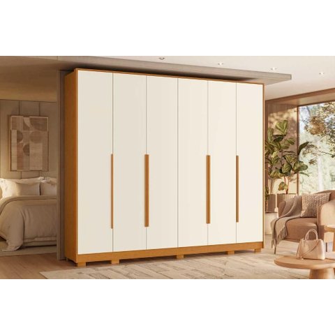 Guarda Roupa Mercure 6 Portas e 6 Gavetas - Cinamomo Off White - Albatroz