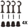 Kit 4 Suporte para Varão Cortina com Ponteira 19mm Imbuia - 1