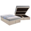Ver imagem 1 de Cama Box Baú King: Colchão Espuma D45 Probel Guarda Costas + Base CRC Suede Clean(193x203)
