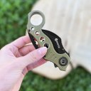 Ver imagem 4 de Canivete Tático Karambit Invictus Shark Aço Inox 420 Cabo de Alumínio Verde