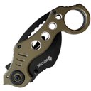 Ver imagem 5 de Canivete Tático Karambit Invictus Shark Aço Inox 420 Cabo de Alumínio Verde
