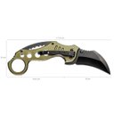 Ver imagem 3 de Canivete Tático Karambit Invictus Shark Aço Inox 420 Cabo de Alumínio Verde