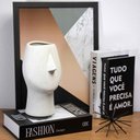 Ver imagem 2 de Vaso Decorativo Rosto Areia em Cerâmica 25,5x26cm - D’Rossi