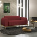 Ver imagem 2 de Sofá 2 Lugares para Sala de Estar Molino 150 Cm D02 Pés D'ouro Veludo Marsala C-278 - Lyam Decor