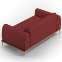 Ver imagem 6 de Sofá 2 Lugares para Sala de Estar Molino 150 Cm D02 Pés D'ouro Veludo Marsala C-278 - Lyam Decor
