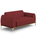 Ver imagem 1 de Sofá 2 Lugares para Sala de Estar Molino 150 Cm D02 Pés D'ouro Veludo Marsala C-278 - Lyam Decor