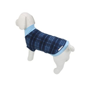 Blusinha Soft Gola Rolê - Xadrez Marinho para Cães - P