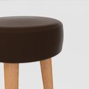 Ver imagem 2 de Kit 3 Banqueta Alta Cozinha 70cm Estofada Marrom Café Madeira Maciça Urban