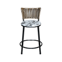 Ver imagem 3 de Banqueta Baixa Para Cozinha Ratan Cappuccino Preta Estofado Floral Floral