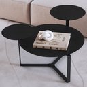 Ver imagem 2 de Mesa de Centro para Sala de Estar 3 em 1 Pés Metálicos Dari A03 Nero Preto - Lyam Decor