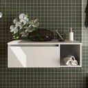 Ver imagem 7 de Gabinete de Banheiro 80 Cm com 1 Porta e Nicho Marina Branco