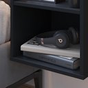 Ver imagem 3 de Kit 2 Mesas Cabeceira Madri Mesinha Suspensa Lateral Cama Decoração Quarto Prateleira Divisória-